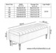 image 3 of 90cm Paris Striped Ottoman Storage Bench -Upholstered Shoes Bench with Black Turned Wooden Legs - Charcoal Naple Ottoman Bench