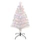 image 1 of HOMCOM 3FT Pre-Lit Artificial Christmas Tree w/ Fibre Optic Xmas -White
