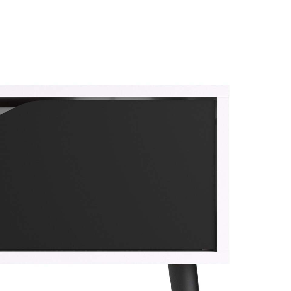 image 1 of Oslo Coffee Table 1 Drawer 1 Shelf in White and Black Matt