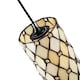 image 3 of Traditional Cream Amber Tiffany Glass Pendant Lamp Shade with Small Clear Beads | Orange