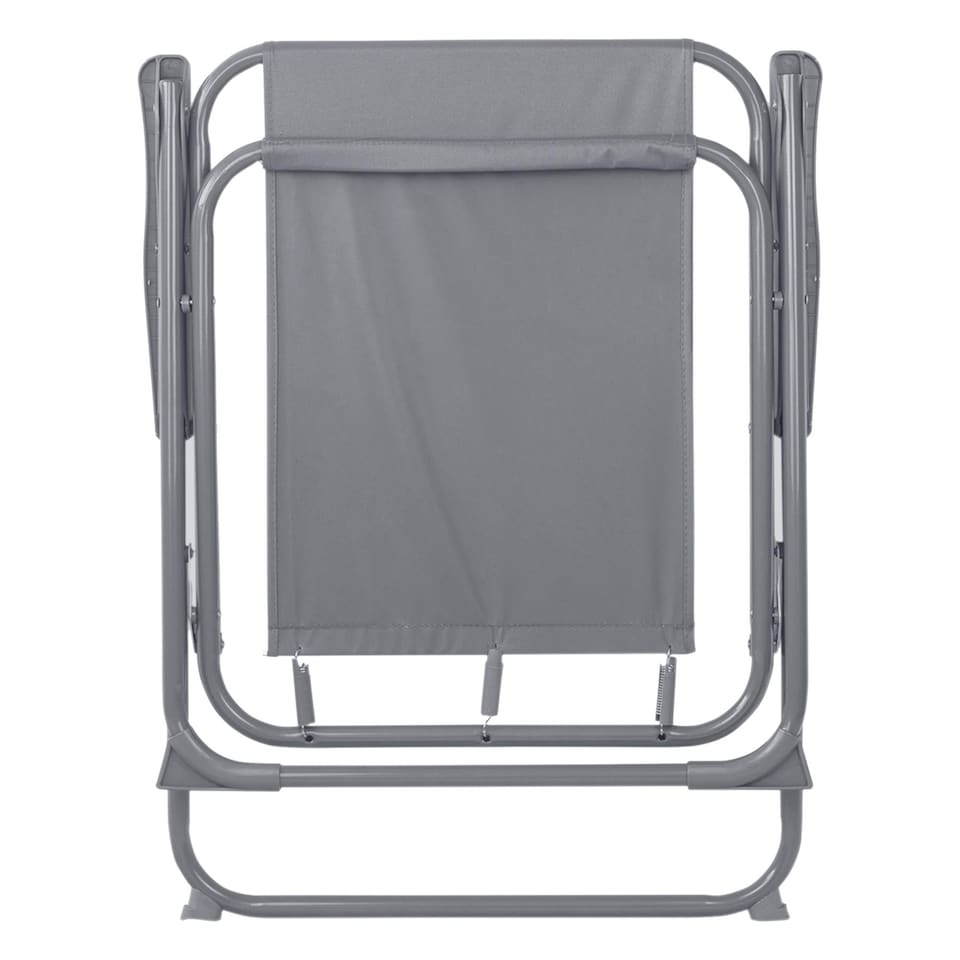 image 1 of Harbour Housewares Folding Metal Beach Chairs - Grey - Pack of 2 | Grey | Grey