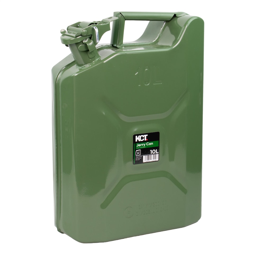 image 1 of KCT 10L Jerry Can Durable Metal Fuel Tank Petrol Diesel Gas Oil Gasoline Storage Container for Vehicle Car Motorbike