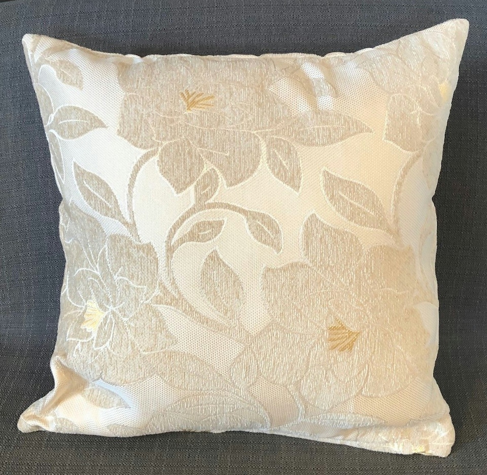 image 1 of Peony Chenille 45cm x 45cm Cream Cushion Set of 4 | Cream | Cream | 45cm x 45cm x 10cm | 4