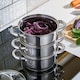 image 3 of Cooks Professional 3 Tier Stainless Steel Steamer Pan - Suitable for All Hobs | Silver | 16cm