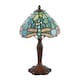 image 1 of Handmade Emerald Green Stained Glass 8 Inch Tiffany Lamp with Dragonfly Design | Green