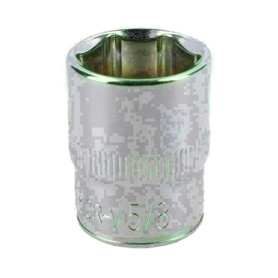 image 1 of 5/8" Imperial 6 Point 3/8" Drive Shallow Socket SAE AF Chrome Vanadium Steel