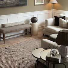 KUKOON Handmade Boucle Area Rug Soft Pile Living Room Jute Plain 80cm x 150cm