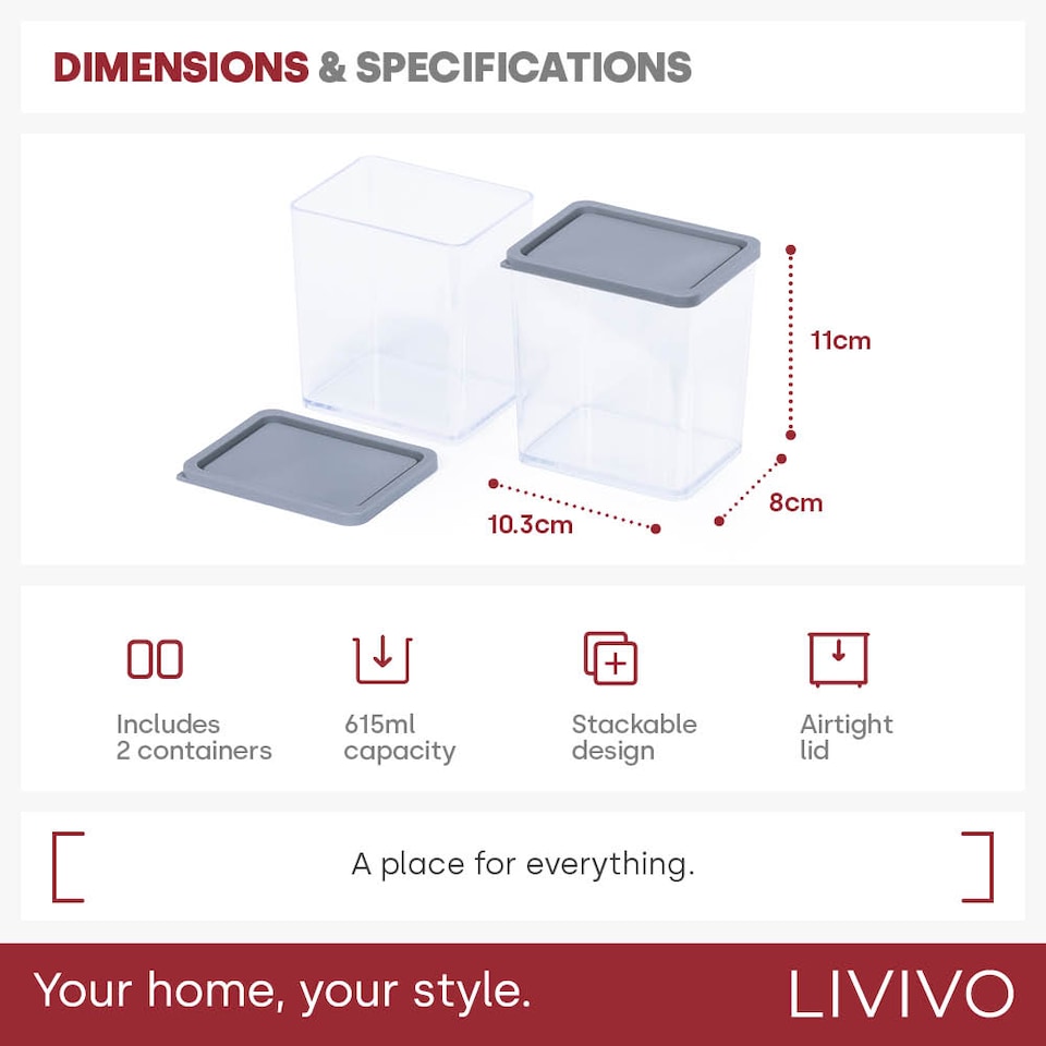image 1 of Airtight Pantry Medium Containers Set of 2