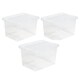 image 3 of 2 x 45L Strong Clear Multipurpose Transparent Storage Container Complete With Lid Ideal For Home & Office Use Clear