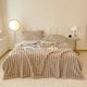 image 3 of Ribbed Jacquard Fleece Blanket Throw 200x240cm - Soft & Cosy Bed Throw
