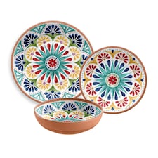 Rio Medallion 24 Piece Melamine Dinnerware Set for 8 | Multi