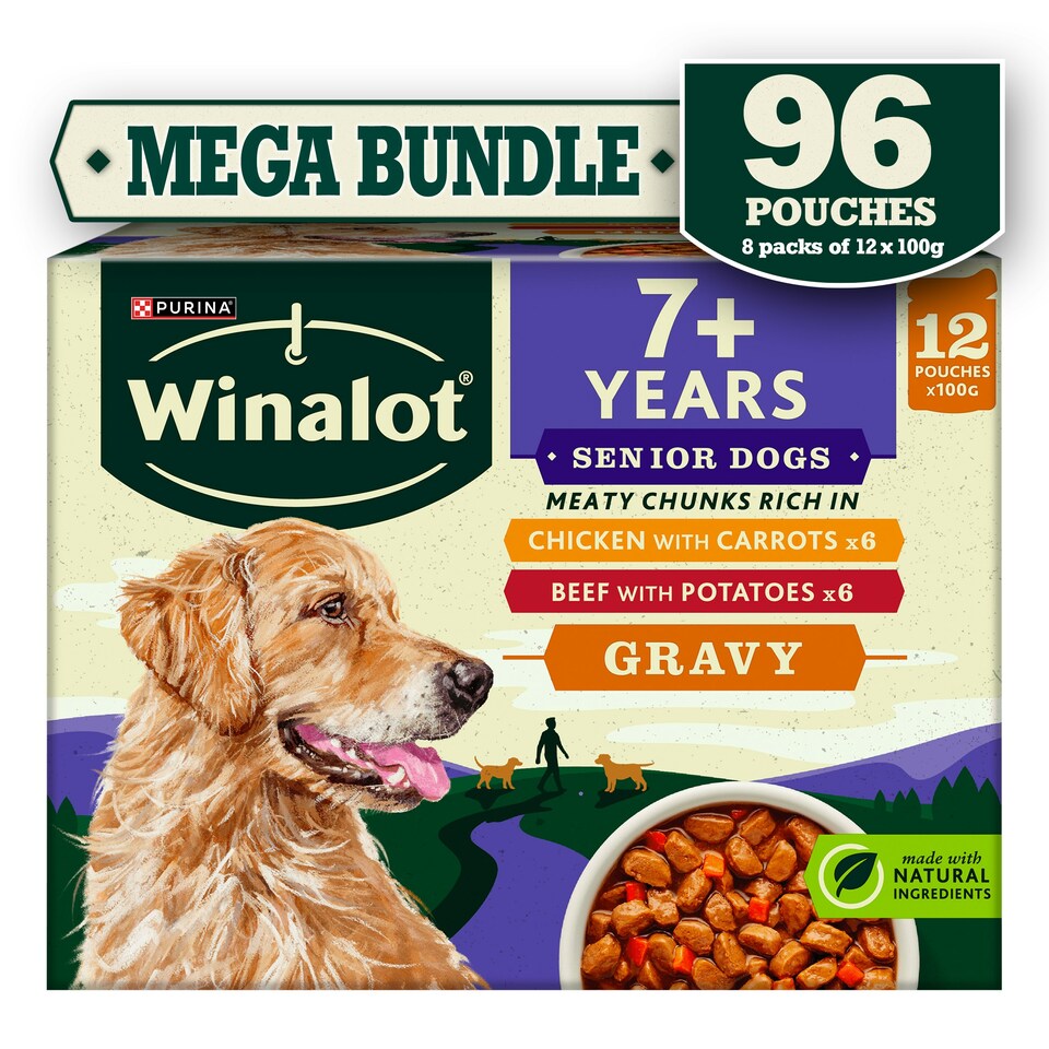 Winalot Senior Mixed In Gravy Wet Dog Food 96X100G (Pack Of 8)