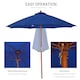 image 3 of Outsunny 2.5m Wooden Garden Parasol Outdoor Umbrella Canopy w/ Vent Blue
