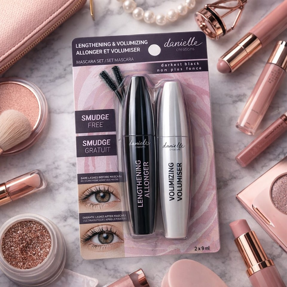 image 1 of Danielle Creations Dark Black Lengthening & Volumizing Mascara Duo Gift Set