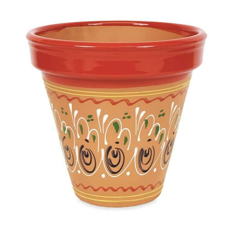 image 1 of Verano Spanish Ceramics Set of 3 Plant Pots - 16-29cm Inca Red Red