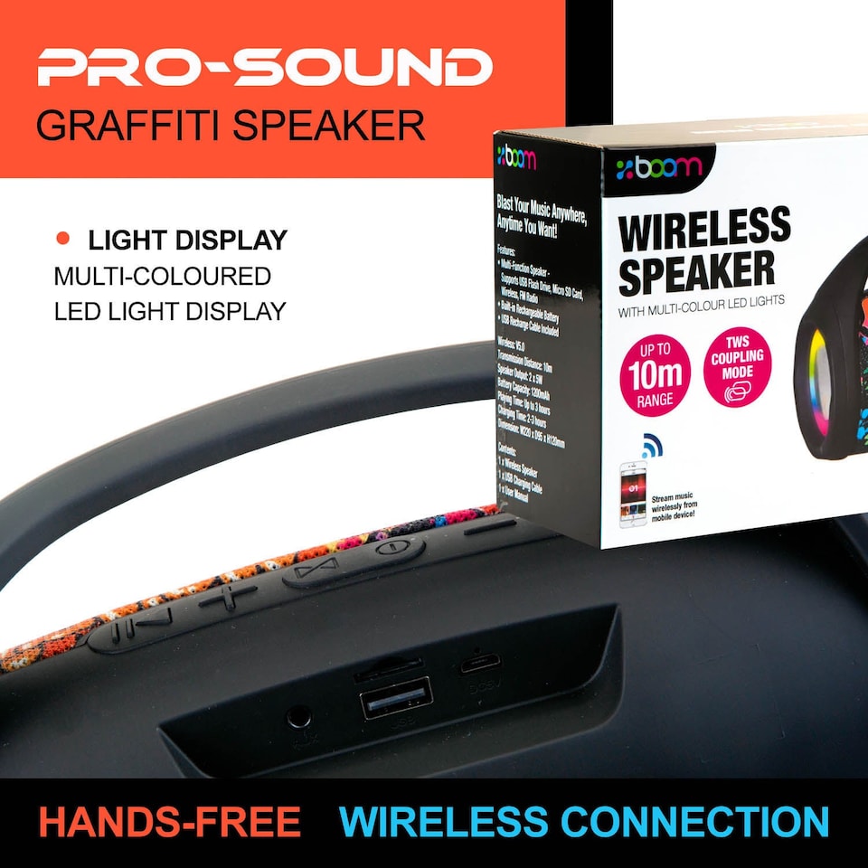 image 1 of Graffiti Wireless LED Speaker - Bluetooth Colour Changing Party Speaker