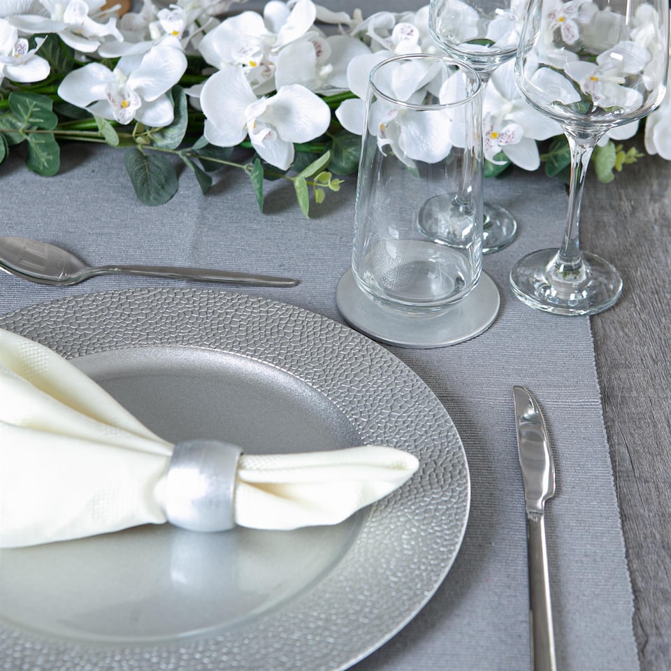 image 1 of Argon Tableware Metallic Napkin Rings - 4.5cm - Silver - Pack of 6 | Silver | Silver