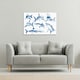 image 2 of Graphical set of blue sharks isolated on white background (Canvas Print)