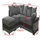 image 3 of Toledo L Shape Corner Grey Jumbo Cord Sofa With a Modern Black Leather Trim Grey | Right Hand Facing Chaise