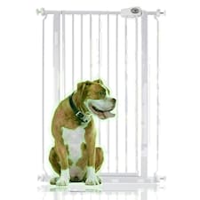 Bettacare Extra Tall Pressure Installed Premium Pet Gate, 75cm - 83cm, White, Pressure Fit Stair Gate for Dog, Safety Barrier for Puppy