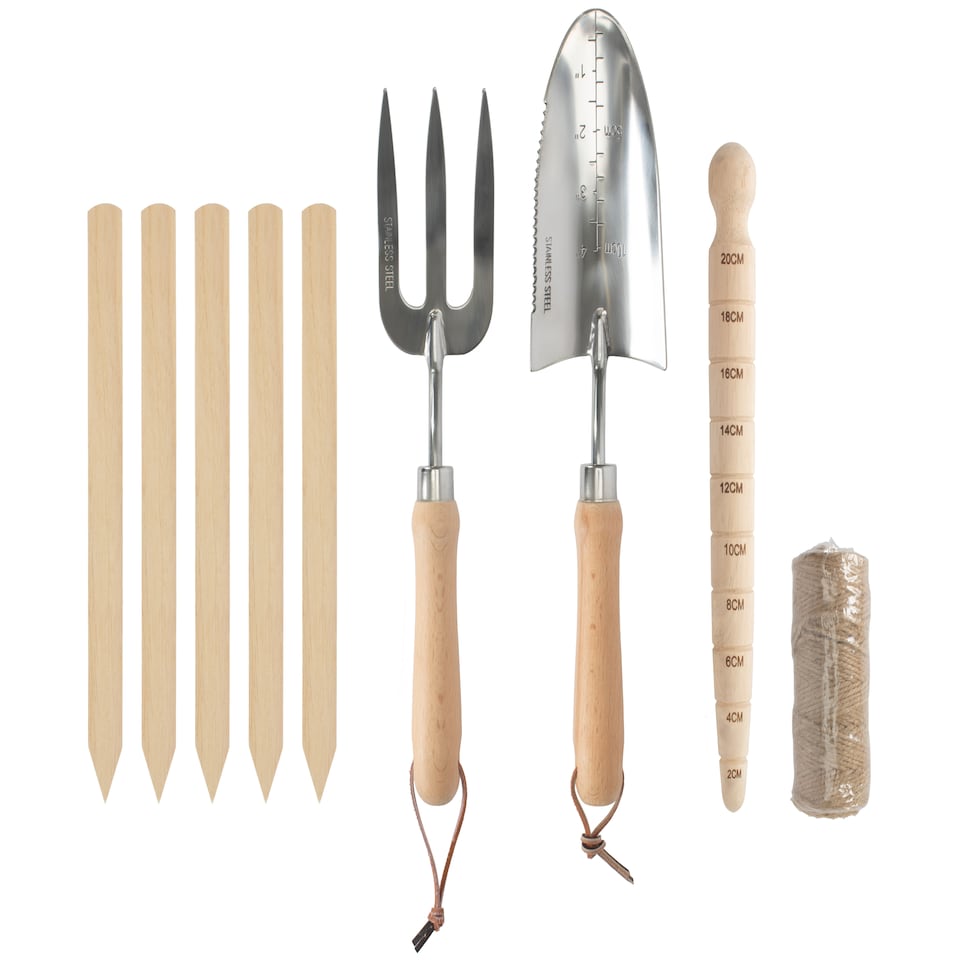 image 1 of Large Antique Wash Deluxe Garden Tool Basket | Brown | Brown | Large