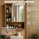 image 7 of Wooden Bathroom Wall Storage Cabinet Organiser Natural Brown Brown