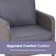image 4 of Outsunny 5 Pieces PE Rattan Garden Furniture Set with 10cm Thick Padded Cushions, Wicker Weave Outdoor Seating Chairs with 2 Armchairs, 2 Stools, Glass Top Table, Grey