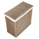 image 2 of Rectangular Partition Laundry Basket | Brown | Brown