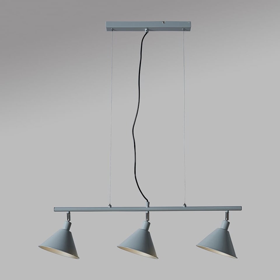 image 1 of ValueLights Brisner Matte Grey Pendant Light and Bulb