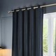 image 4 of Paoletti Corinthian Velvet Room Darkening Navy Eyelet Curtains (W)168cm x (W)229cm cm | Multi