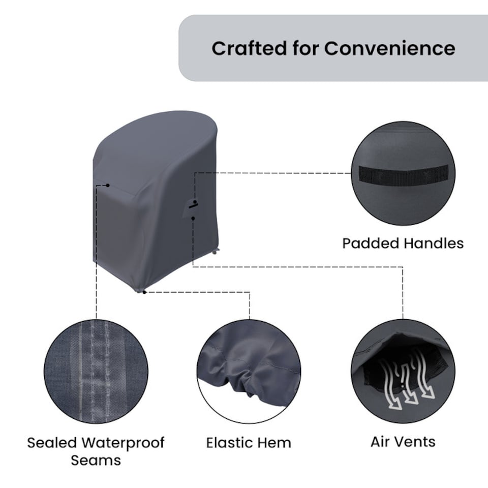 image 1 of Covers and all Arthor Patio Dining Chair Covers Set of 4 Water-Repellent UV-Resistant Polyester for Outdoor Rattan Restaurant Chairs, 22.75 W x 24.5