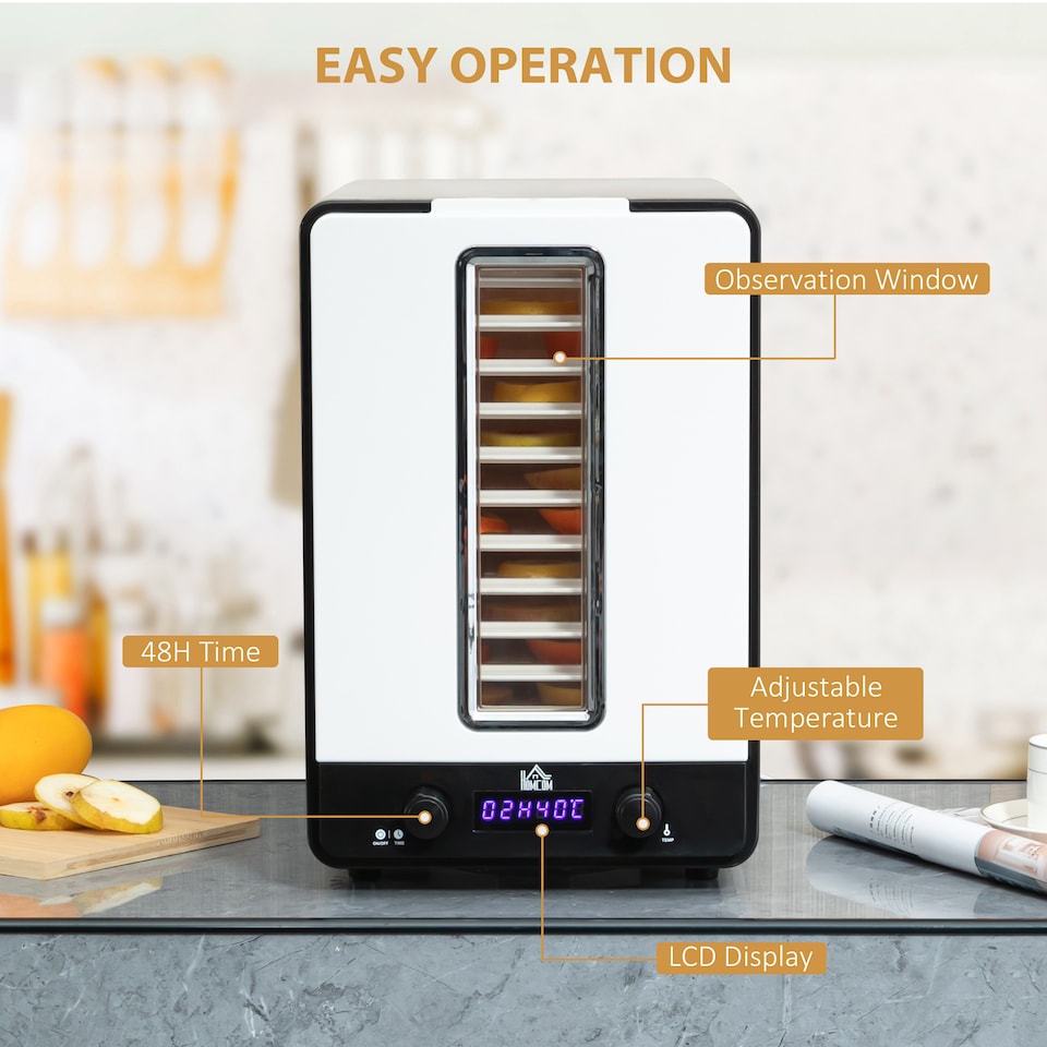 image 1 of HOMCOM 550W 11 Tier Food Dehydrator for Fruit Meat Vegetable Jerky Pet Treat