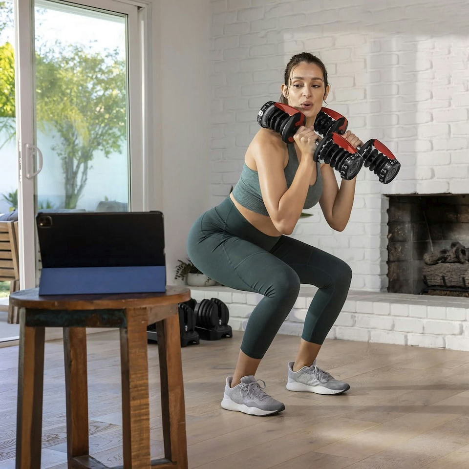 image 1 of Strongology Home Fitness Pair Adjustable Smart Dumbbell from 2.5kg up to 24kg Training Weights