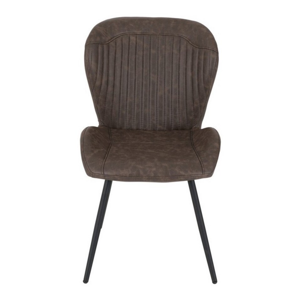 image 1 of Quebec Dining Chair (Pack of 4) - L62 x W51 x H90.5 cm - Brown Faux Leather | Brown