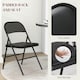 image 4 of HOMCOM 2 Pack Padded Folding Chairs with Cushioned Seat and Metal Frame Black