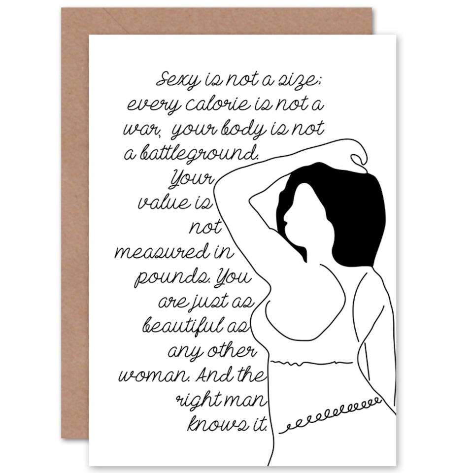 image 1 of Woman Sexy Not A Size Line Greetings Card