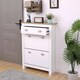 image 3 of Shoe Storage Cabinet with Flip Drawers & Top Drawer  Space-Saving Organizer for Entryway & Bedroom White
