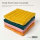 image 7 of Homescapes 4 x Seat Pads Luxury Cotton Velvet Indoor Outdoor Garden Dining Cushion | Yellow | 40 x 40 cm | 4