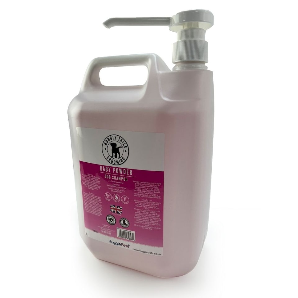 image 1 of HugglePets Bubbly Tails Baby Powder 2 In 1 Dog Shampoo 5L