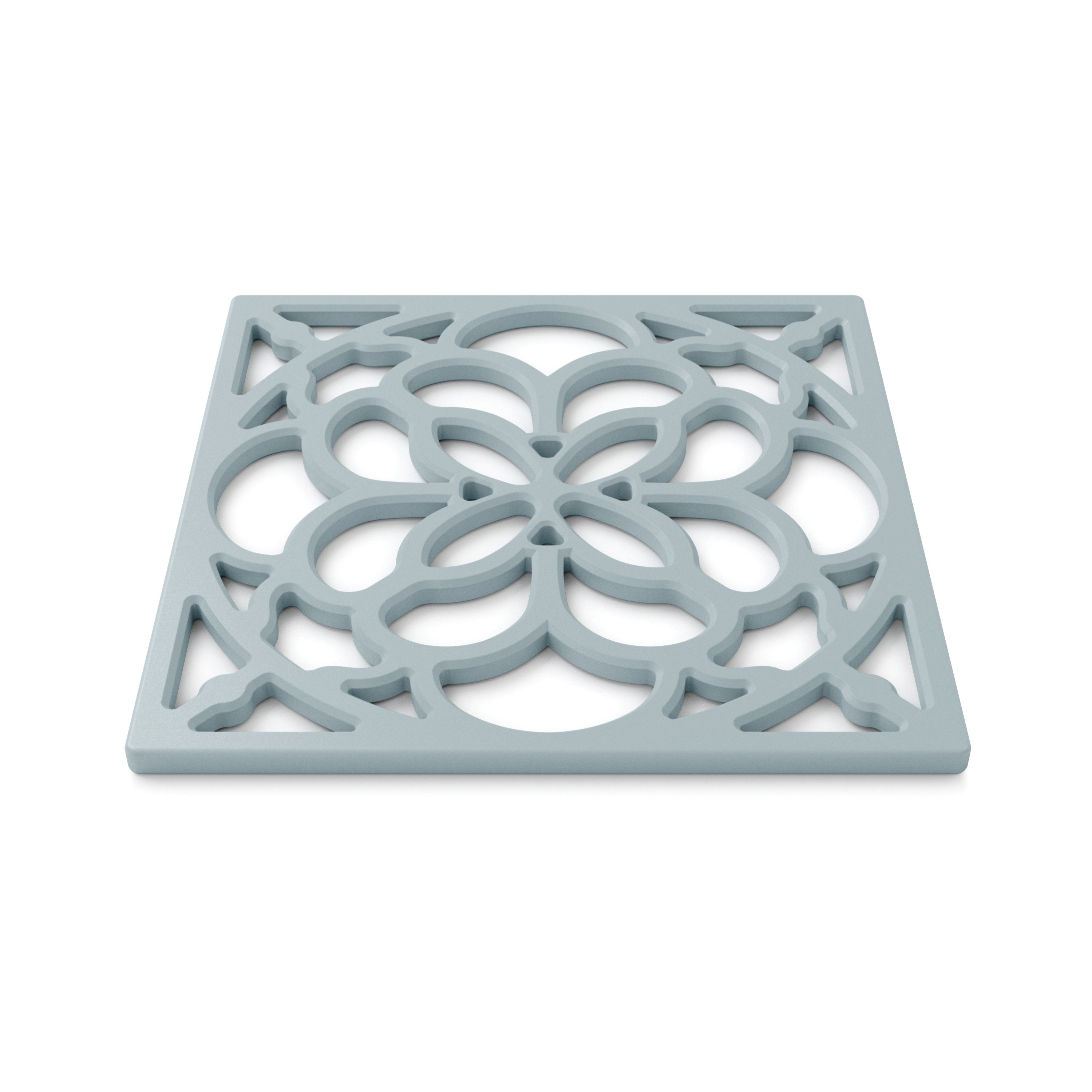 Zeal Square Silicone Heritage Hot Mat Trivet, 18cm in Duck Egg Blue