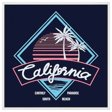 Neon california (Picutre Frame) White | S
