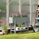 image 7 of Outsunny Wooden Raised Bed w/ Bed Liner, Storage Shelf