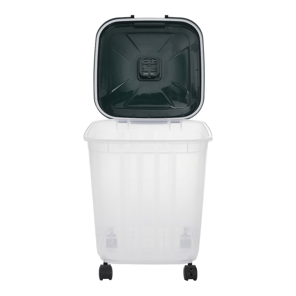 image 1 of Living and Home 2.5kg Large Capacity Food Storage Container with Wheels | Green