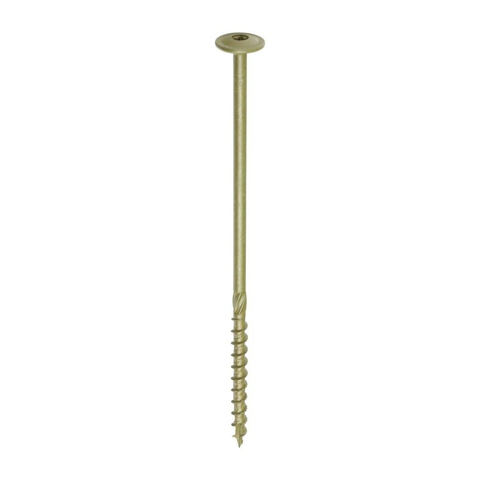 image 1 of Timco - Timber Frame Construction & Landscaping Screws - Wafer - Exterior - Green Organic (Size 8.0 x 200 - 50 Pieces)