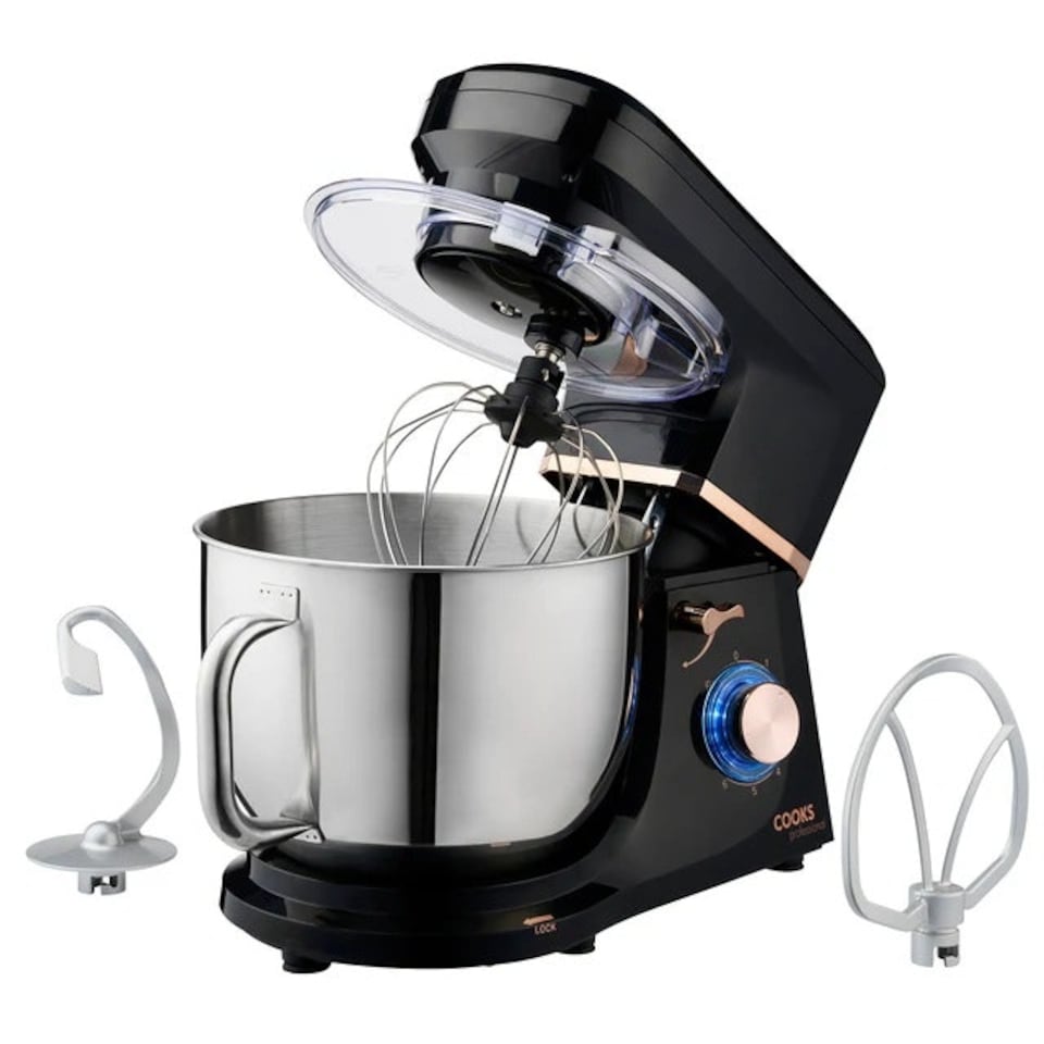 image 1 of Cooks Professional Stand Mixer | 1200W | 7 Litre Mixing Bowl | 8 Speed Settings | Black/Copper Black | Copper