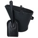 image 1 of Fireplace Waterloo Style Scuttle Wide Mouth Bucket + 5" Wide Coal Hand Shovel