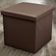 image 2 of Home Republic Faux Leather Storage Ottoman - 38cm X 38cm Foldable Black