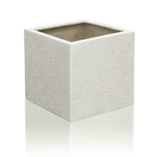 Primrose White Stone Effect Jumbo Poly-Terrazzo Cube Planter 52cm