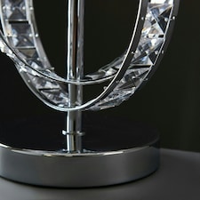 ValueLights Rothwell Double Hoop Table Lamp Black Tapered Shade