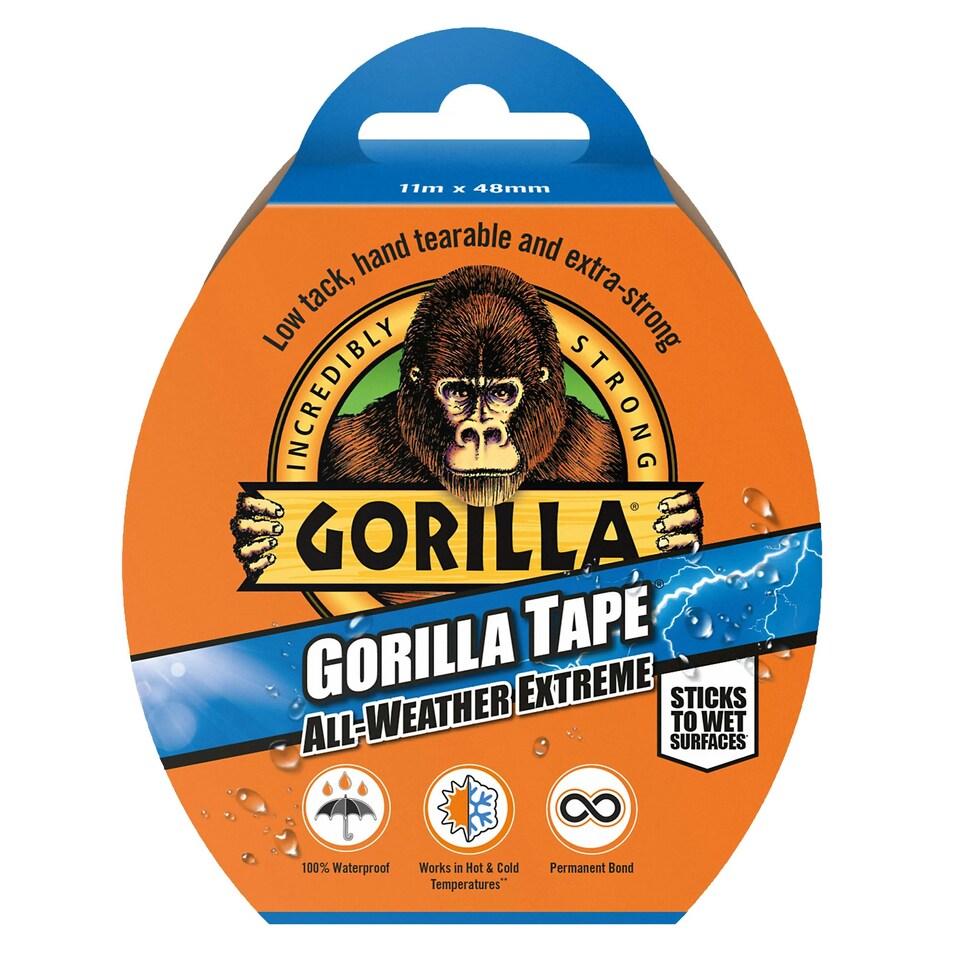 Gorilla All Weather Self Adhesive Tape - Black - One Size
